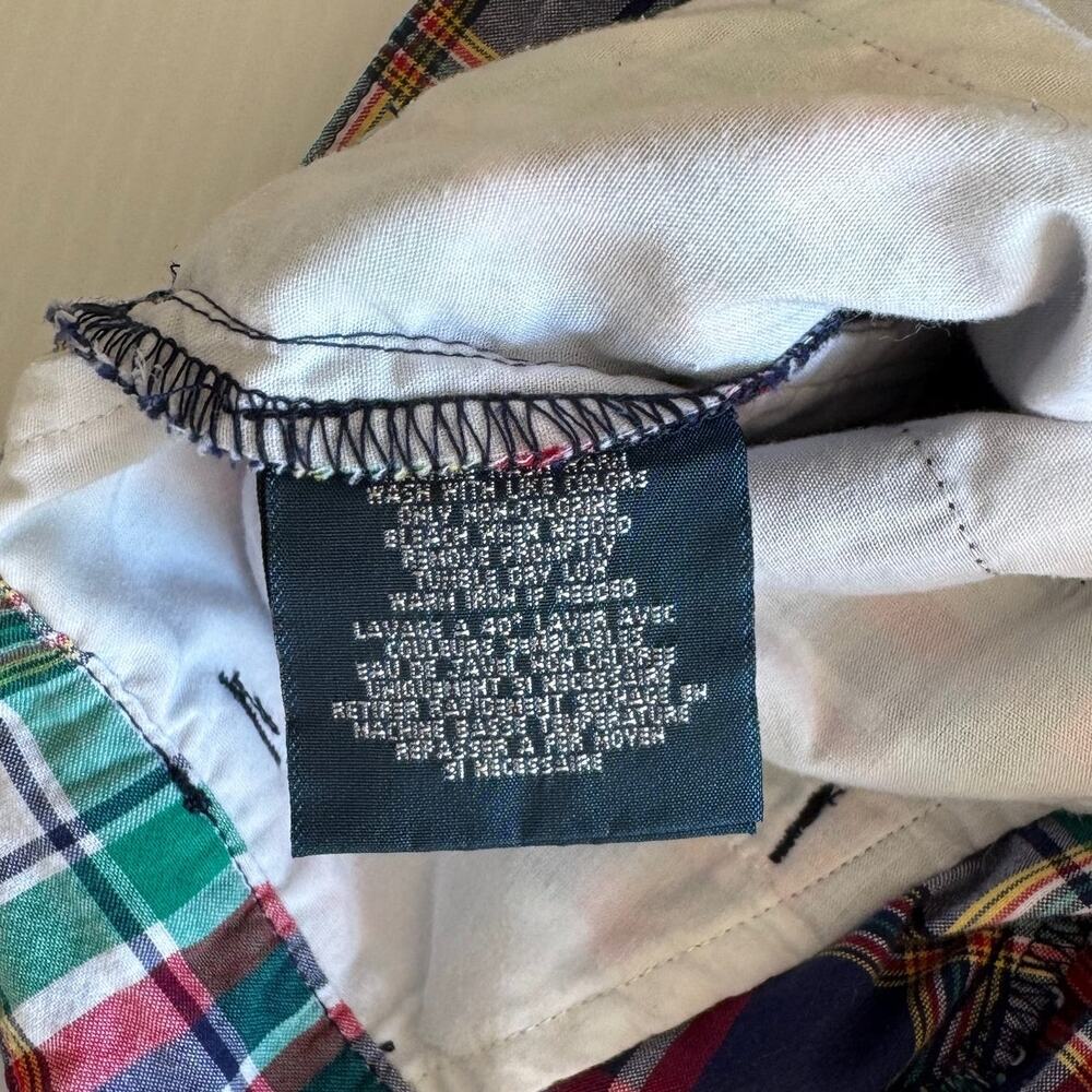 Polo Ralph Lauren Boys 8 Madras Plaid Cotton Shorts Navy Red Green Preppy Summer - Picture 10 of 12